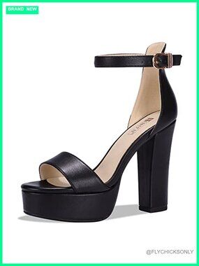 Platform Chunky High Heels Open Toe Ankle Strap Dress Sandals